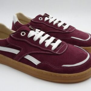 Deportiva Barefoot Marina Piel Serraje Granate - Terreta Barefoot