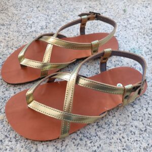 Sandalia Barefoot Huidobro Gold - Bioworld ~ Vegana