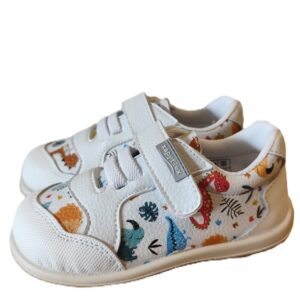 Deportiva Barefoot Manzana Blanco Dinos - ZapyFlex